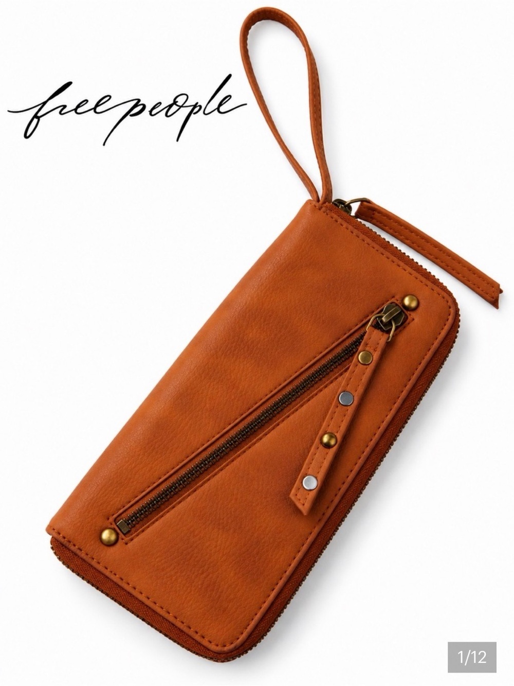 Free People Vegan Leather Zip Wristlet Wallet